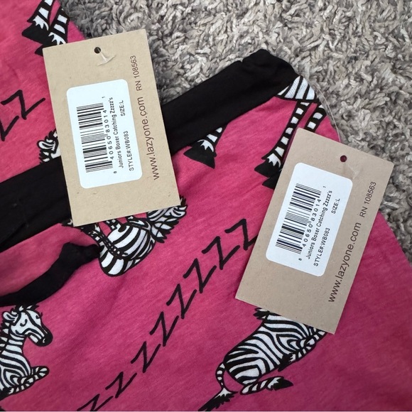 NWT Lazy One Sleeping Zebras womans boxers Juniors Size Large - Picture 3 of 5